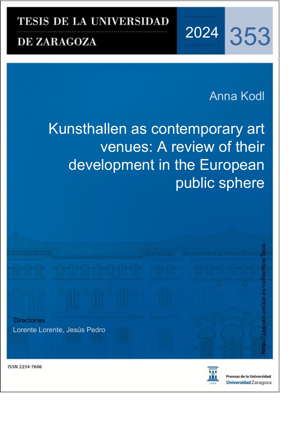 Kunsthallen as contemporary art venues: A review of their development in the European public sphere — cover